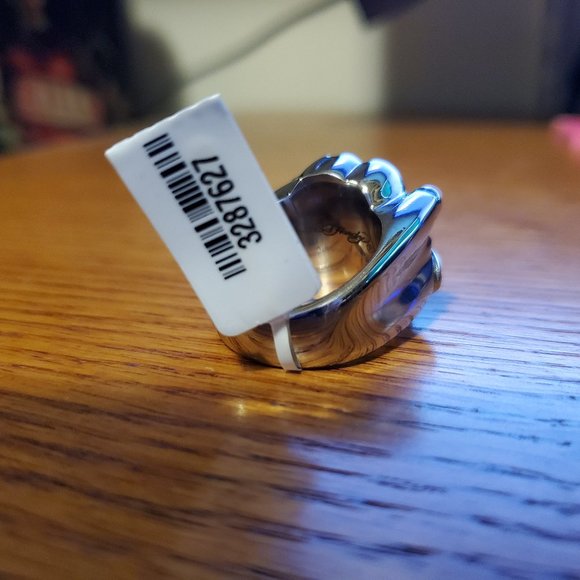 Black Crystal Skull Heart Ring in Stainless steel - Picture 3 of 4